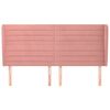 vidaXL Čelo postele typu u&scaron;&aacute;k růžov&aacute; 163x23x118/128 cm samet