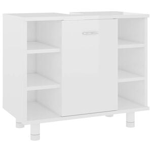 vidaXL Koupelnov&aacute; skř&iacute;ňka b&iacute;l&aacute; leskl&aacute; 60x32x53,5 cm kompozitn&iacute; dřevo