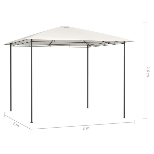 vidaXL Altán 3 x 3 x 2,6 m krémový 160 g/m²
