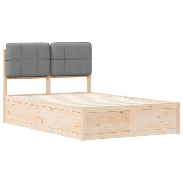 vidaXL R&aacute;m postele s čalouněn&yacute;m čelem s čelo Světle &scaron;ed&aacute; 120 x 200 cm