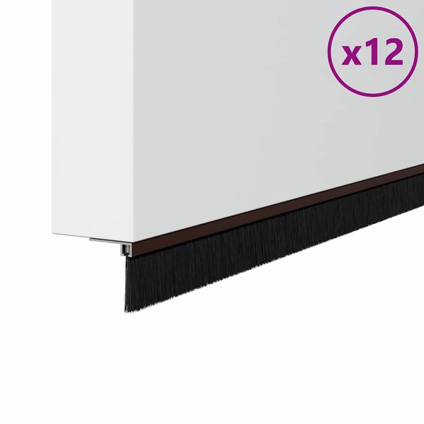 vidaXL &Scaron;roubovac&iacute; těsněn&iacute; dveřn&iacute;ho kart&aacute;če 12 pcs Hněd&aacute; 100 cm