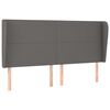 vidaXL Čelo postele typu u&scaron;&aacute;k tmavě &scaron;ed&aacute; 203x23x118/128 cm uměl&aacute; kůže