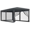 vidaXL Party stan se 6 s&iacute;ťovan&yacute;mi bočnicemi antracitov&yacute; 3 x 6 m HDPE