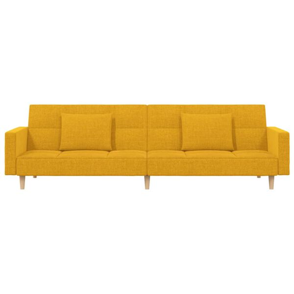 vidaXL 2m&iacute;stn&aacute; rozkl&aacute;dac&iacute; pohovka se 2 pol&scaron;t&aacute;ři žlut&aacute; textil