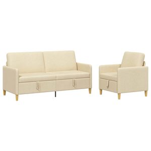 vidaXL Sedačka se storage 2 ks Kr&eacute;mov&aacute; Polyester