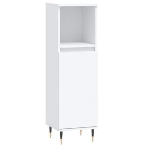 vidaXL Koupelnov&aacute; skř&iacute;ňka b&iacute;l&aacute; 30 x 30 x 100 cm kompozitn&iacute; dřevo
