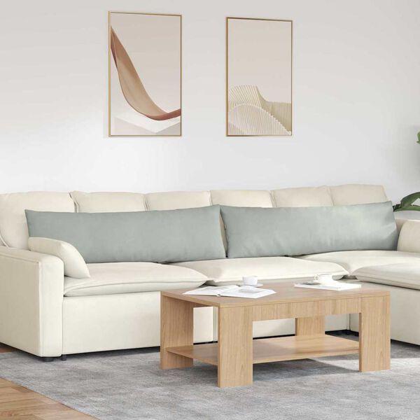 vidaXL Pohovkové polštáře 2 pcs Světle šedá 145 x 40 cm