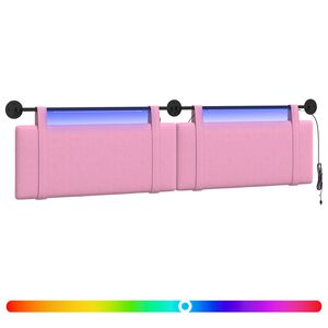 vidaXL Z&aacute;věsn&eacute; čelo postele Růžov&aacute; Textil