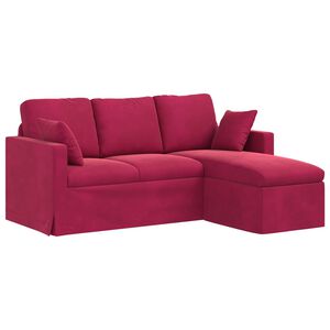 vidaXL Pohovka V&iacute;no Červen&eacute; 178 x 134 x 80 cm samet
