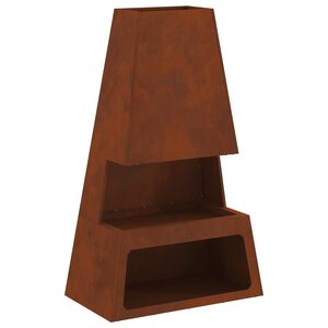 vidaXL Ohniv&aacute; m&iacute;sa Rezav&aacute; 60 x 35 x 100 cm Povětrnostně odoln&aacute; ocel