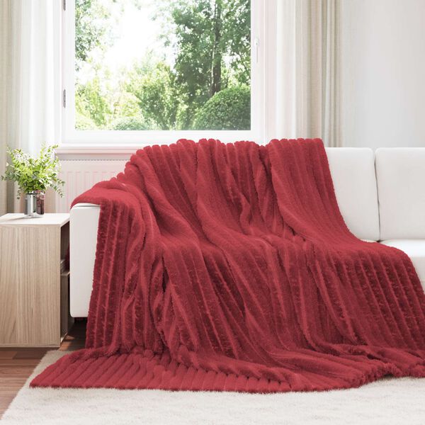 vidaXL Plažov&aacute; deka Bordeaux červen&aacute; 240 x 220 cm Fleece