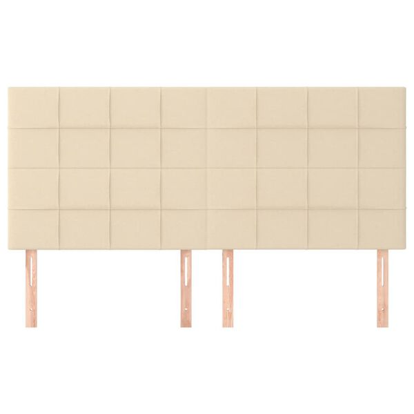 vidaXL Čelo postele kr&eacute;mov&eacute; 200x5x118/128 cm l&aacute;tkov&eacute;