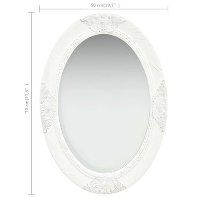 vidaXL Nástěnné zrcadlo barokní styl 50 x 70 cm bílé