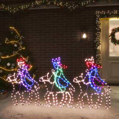vidaXL Vánoční siluety tří mudrců s 504 LED 70 x 50 cm