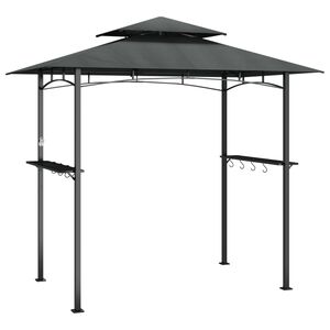 vidaXL BBQ alt&aacute;n s bočn&iacute;mi policemi antracitov&yacute; 240x150x243 cm ocel