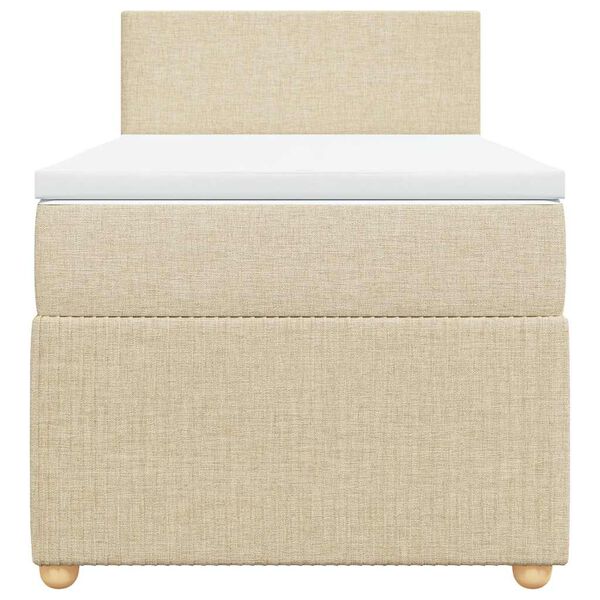 vidaXL Box spring postel s matrac&iacute; kr&eacute;mov&aacute; 90x190 cm textil