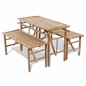 vidaXL Pivn&iacute; set stůl se 2 lavicemi 100 cm bambusov&yacute;
