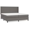 vidaXL Box spring postel s matrac&iacute; &scaron;ed&aacute; 200x200 cm uměl&aacute; kůže