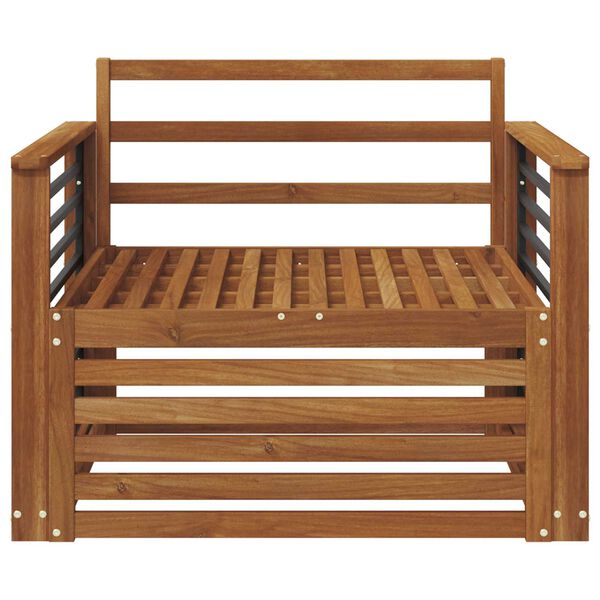 vidaXL 2 Kus Pohovka s opěrkami Masivn&iacute; ak&aacute;tov&eacute; dřevo Př&iacute;rodn&iacute;