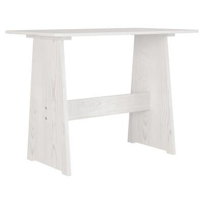vidaXL Jídelní stůl s lavicí bílý masivní borové dřevo