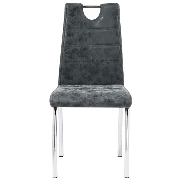 vidaXL J&iacute;deln&iacute; židle 2 ks čern&eacute; uměl&aacute; kůže