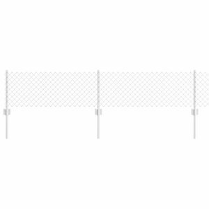 vidaXL Plot s sloupkem Stř&iacute;brn&aacute; 0,4 x 10 m Ocel