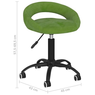 vidaXL Otočné jídelní židle 4 ks světle zelené samet