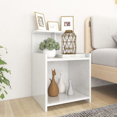 vidaXL Noční stolek bílý s vysokým leskem 40 x 35 x 60 cm dřevotříska