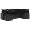 vidaXL 6d&iacute;ln&aacute; zahradn&iacute; sedac&iacute; souprava s podu&scaron;kami čern&aacute; polyratan