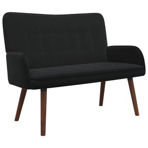 vidaXL Sofa pro dvě osoby Čern&aacute; 115 x 61 x 87 cm Samet