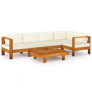 vidaXL 6d&iacute;ln&aacute; zahradn&iacute; sedac&iacute; souprava s pol&scaron;t&aacute;ři 100 x 60 cm ak&aacute;ciov&eacute; dřevo