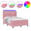 vidaXL LED box spring postel s matrac&iacute; Růžov&aacute; 160 x 200 cm samet
