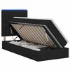 vidaXL LED postel s &uacute;ložn&yacute;m prostorem a matrac&iacute; Čern&aacute; 90 x 200 cm