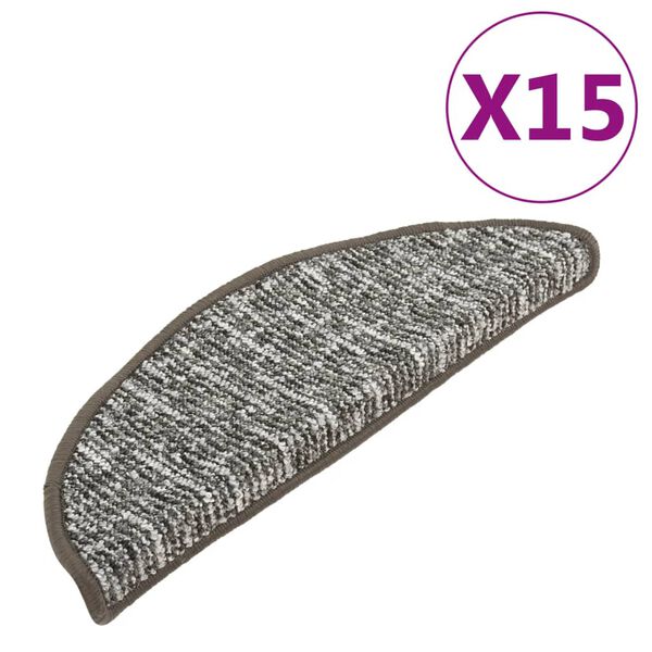 vidaXL Kobercov&eacute; n&aacute;&scaron;lapy na schody 15 ks antracitov&eacute; 65x21x4 cm