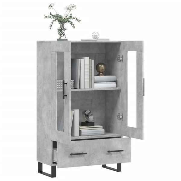 vidaXL Skř&iacute;ň highboard betonově &scaron;ed&aacute; 69,5x31x115 cm kompozitn&iacute; dřevo