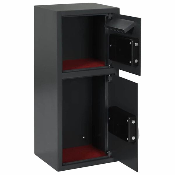 vidaXL Digit&aacute;ln&iacute; trezor se z&aacute;mkem Tmavě &scaron;ed&aacute; 35 x 31 x 80 cm Ocel