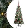 vidaXL Uměl&yacute; v&aacute;nočn&iacute; stromeček Zelen&aacute; 120 cm PVC, plast a ocel
