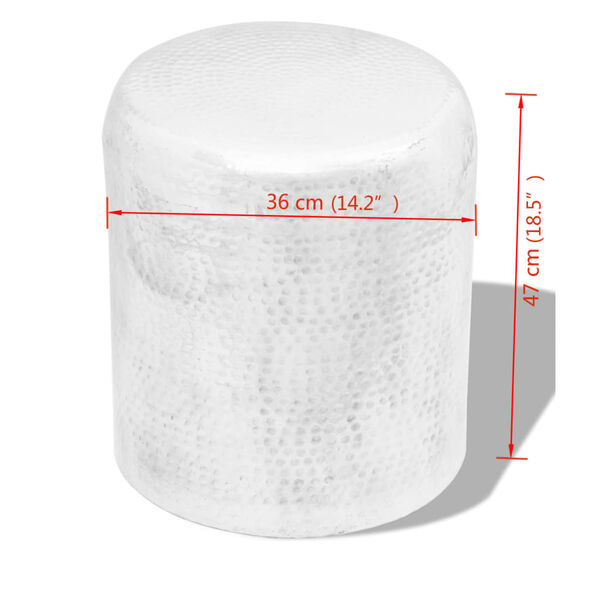 vidaXL Tepaná hliníková stolička / odkládací stolek stříbrná