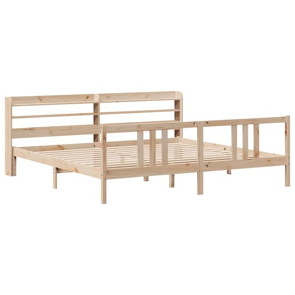 vidaXL R&aacute;m postele s čelem 200 x 200 cm masivn&iacute; borov&eacute; dřevo