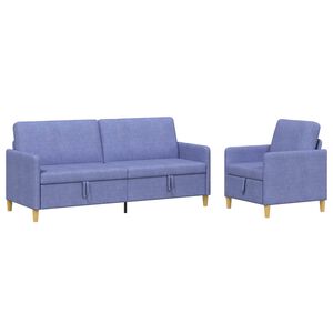 vidaXL Sedačka se storage 2 ks Modr&aacute; dž&iacute;novina Polyester