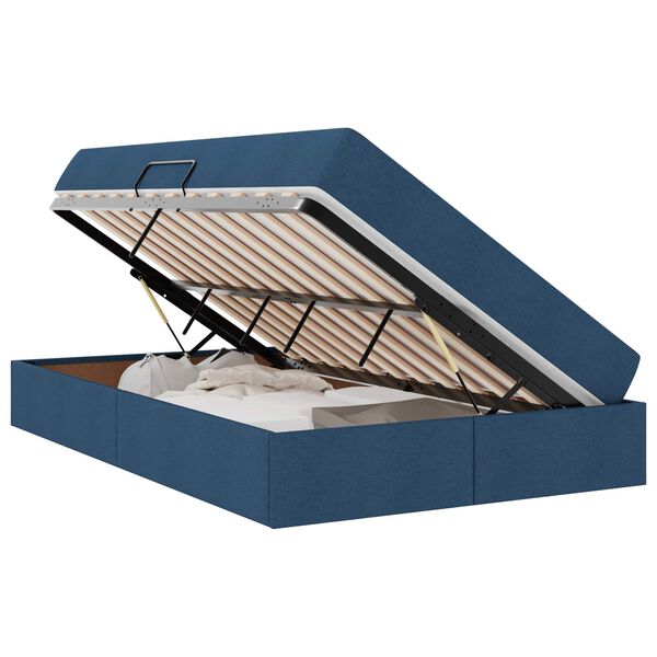 vidaXL Postel s &uacute;ložn&yacute;m prostorem a matrac&iacute; Modr&aacute; 120 x 200 cm