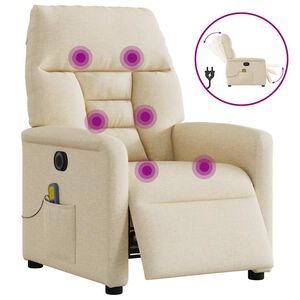 vidaXL Elektrick&eacute; mas&aacute;žn&iacute; polohovac&iacute; křeslo kr&eacute;mov&eacute; textil