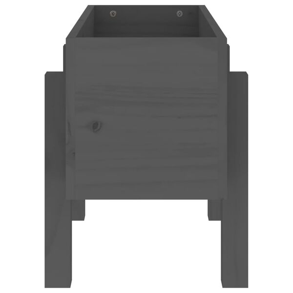 vidaXL Zahradní truhlík šedý 62 x 30 x 38 cm masivní borové dřevo