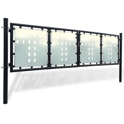 vidaXL Černá jednokřídlá plotová brána 300 x 150 cm