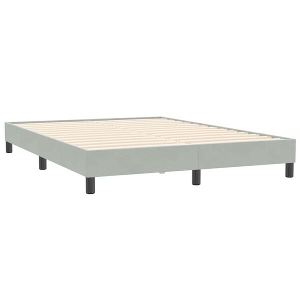 vidaXL Postel Box Spring bez matrace světle &scaron;ed&aacute; 140x210 cm samet