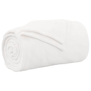 vidaXL Přehoz B&iacute;l&aacute; 130 x 150 cm 0.51 kg Fleece
