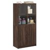 vidaXL Highboard s dv&iacute;řky hněd&yacute; dub 68 x 37 x 142 cm kompozitn&iacute; dřevo