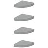 vidaXL Plovouc&iacute; rohov&eacute; police 4 ks &scaron;ed&eacute; vysok&yacute; lesk 25x25x3,8 cm MDF