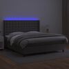 vidaXL Box spring postel s matrac&iacute; a LED &scaron;ed&aacute; 180x200 cm uměl&aacute; kůže