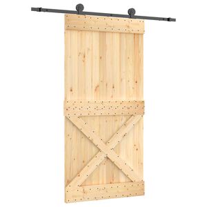 vidaXL Posuvn&eacute; dveře 100 x 210 cm Masivn&iacute; borov&eacute; dřevo (neupraven&eacute;)